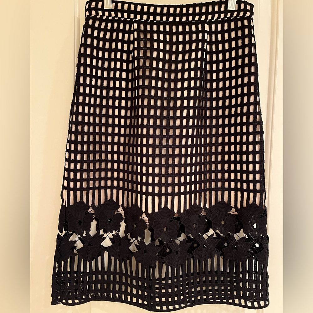 Aqua lace midi skirt M